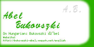 abel bukovszki business card